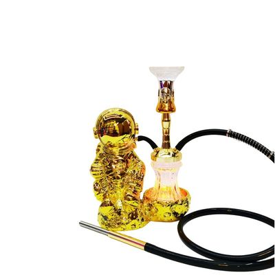 Ρεζίνη 38CM Hookah Design Χρυσό λευκό αλουμίνιο 1 σωλήνα Shisha με φως LED