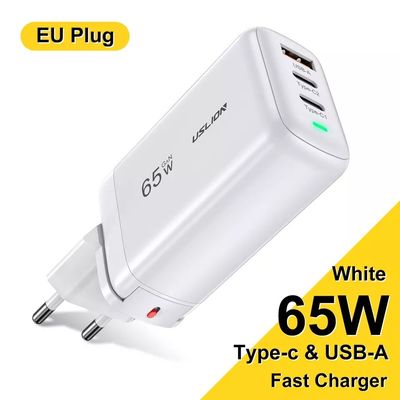 65W USB τύπου C GAN Wall Charger EU Plug για ταχεία φόρτιση φορητών υπολογιστών και κινητών τηλεφώνων