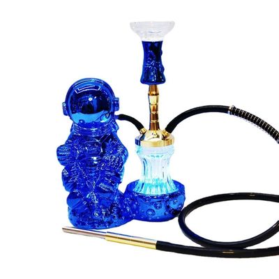 Ρεζίνη 38CM Hookah Design Χρυσό λευκό αλουμίνιο 1 σωλήνα Shisha με φως LED