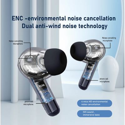 Ιδιωτικά ασύρματα ακουστικά HiFI Mold με χαμηλή καθυστέρηση ANC ENC και ψηφιακή οθόνη
