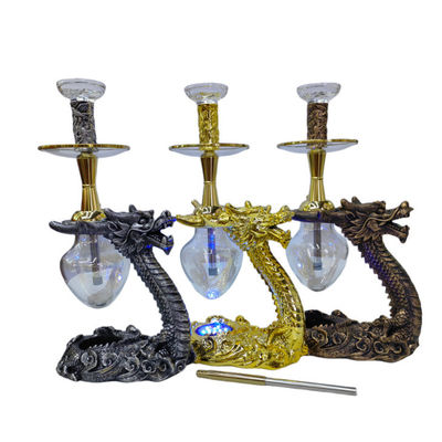 Πάρτι Μπαρ Καπνίζοντας Hookah Shisha Σετ με σχεδιασμό δράκων ρητίνης και πλήρη αξεσουάρ