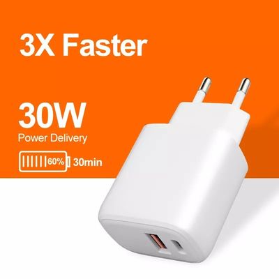 30W EU Plug Travel Charger για ταχεία φόρτιση φορητών υπολογιστών / προβολέων