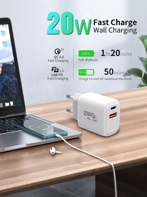 20W PD ταχεία φόρτιση προσαρμογέα για Smart Watch και πολλαπλά τηλέφωνα
