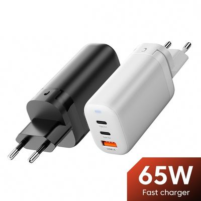 65W GaN 3 θύρες USB Type-c Travel Adapter για υψηλής ταχύτητας φόρτιση πολλών συσκευών