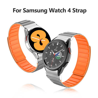 22mm SamSung Watch 4 Μαγνητικό δερμάτινο ιμάντα με διπλό χρώμα περιστροφή και νάιλον