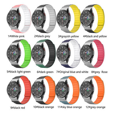 22mm SamSung Watch 4 Μαγνητικό δερμάτινο ιμάντα με διπλό χρώμα περιστροφή και νάιλον