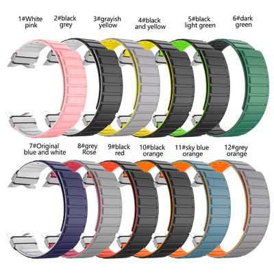 22mm SamSung Watch 4 Μαγνητικό δερμάτινο ιμάντα με διπλό χρώμα περιστροφή και νάιλον