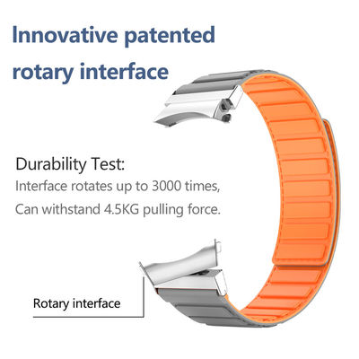 22mm SamSung Watch 4 Μαγνητικό δερμάτινο ιμάντα με διπλό χρώμα περιστροφή και νάιλον