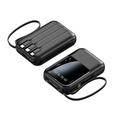 Σημείο πρότυπο 10000mAh Μίνι Power Bank LED Display φορτιστή ισχύος με 4 καλώδια