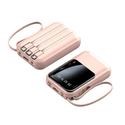 Σημείο πρότυπο 10000mAh Μίνι Power Bank LED Display φορτιστή ισχύος με 4 καλώδια