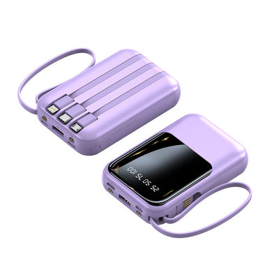 Σημείο πρότυπο 10000mAh Μίνι Power Bank LED Display φορτιστή ισχύος με 4 καλώδια