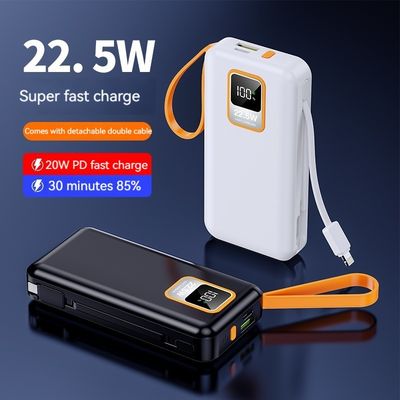 Εξωτερικό 10000mAh TC Port Mini 22.5W ταχεία φόρτιση Power Bank με καλώδιο και πραγματική χωρητικότητα