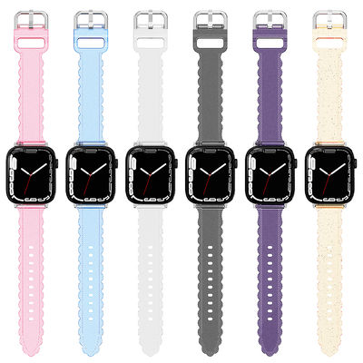 Πιο δημοφιλές στυλ πολυτελείας για το Apple Watch 45mm Clear Glitter Lace Diamond Replacement Band