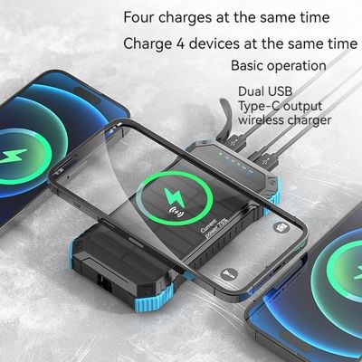 Υποστήριξη ταχείας φόρτισης Αδιάβροχη 20000mah Ηλιακή μονάδα Power Bank για εξωτερικές δραστηριότητες