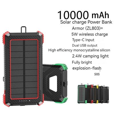 Ασύρματη φόρτιση 5W εξωτερική μπαταρία 10000mAh Ηλιακή μπαταρία φορτιστή για iPhone 15