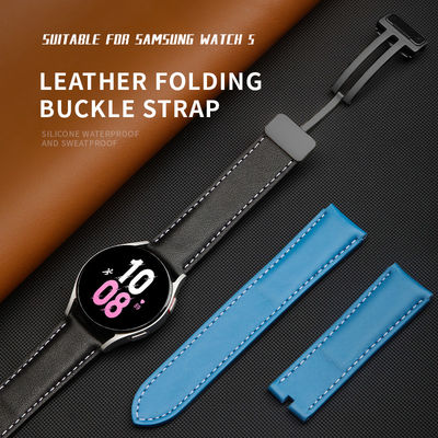 20 χιλιοστών Λούξεϊ δερμάτινο ρολόι για το SamSung GaLaxy Watch 5 100% Επαγγελματικό QC Πέρασε